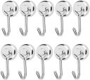 【PT10倍+10%OFFクーポン】マグネットフック 直径2cm 超強力 磁石フック ステンレス 強力 磁力 錆びない 垂直耐荷重12kg 回転式 収納 フック...