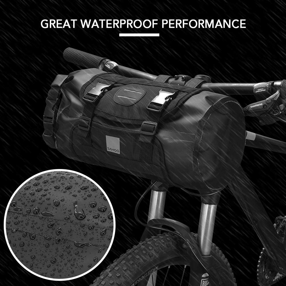 【PT10倍+10%OFFクーポン】自転車ハンドルバーバッグ 防水 ブラック 大容量 自転車フロントバッグ おすすめ ロードバイク MTBマウンテンバイク用 防水バイクハンドルバーバッグ 自転車フロント収納バッグ 父の日