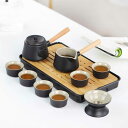 \マラソン期間 P10倍/携帯茶器セット 茶盤 中国茶 6人用 アウトドア耐熱 10点セット ポット カップ 旅行用 携帯式 茶道 ティーセット オフィス キャ...