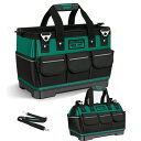 ツールバッグ 工具バッグ 2way 工具袋 道具袋 工具差し入れ 肩掛けベルト付き 大口収納 大容量 1680Dオックスフォード プラスチック底部 自立 バイク...