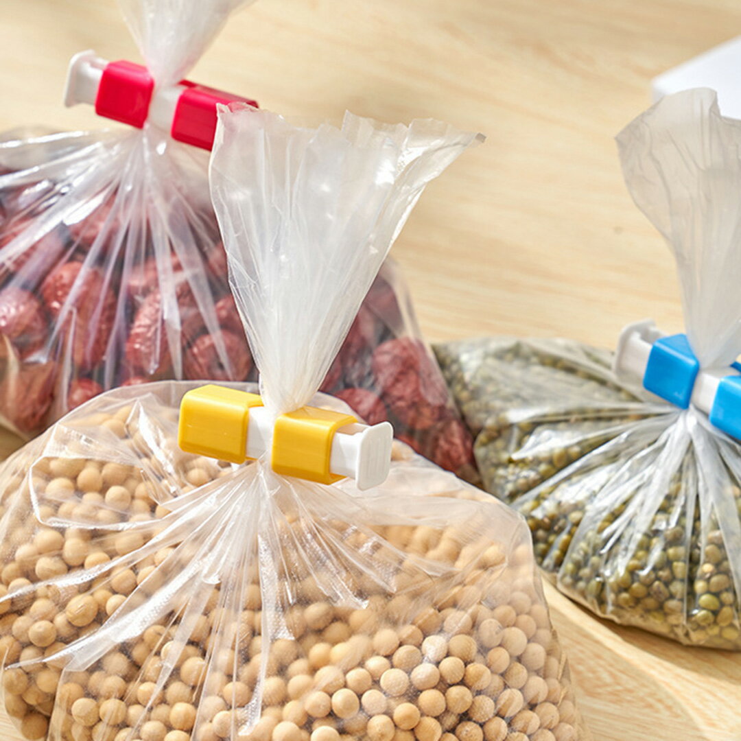 【マラソン限定 クーポン発行中】6個入 袋止めクリップ 密封クリップ 食材保存 防湿 酸化防止 鮮度保持 キッチン用 簡単にあなたの食べ物を保存する 繰り返し使用可能 6個セット 3色