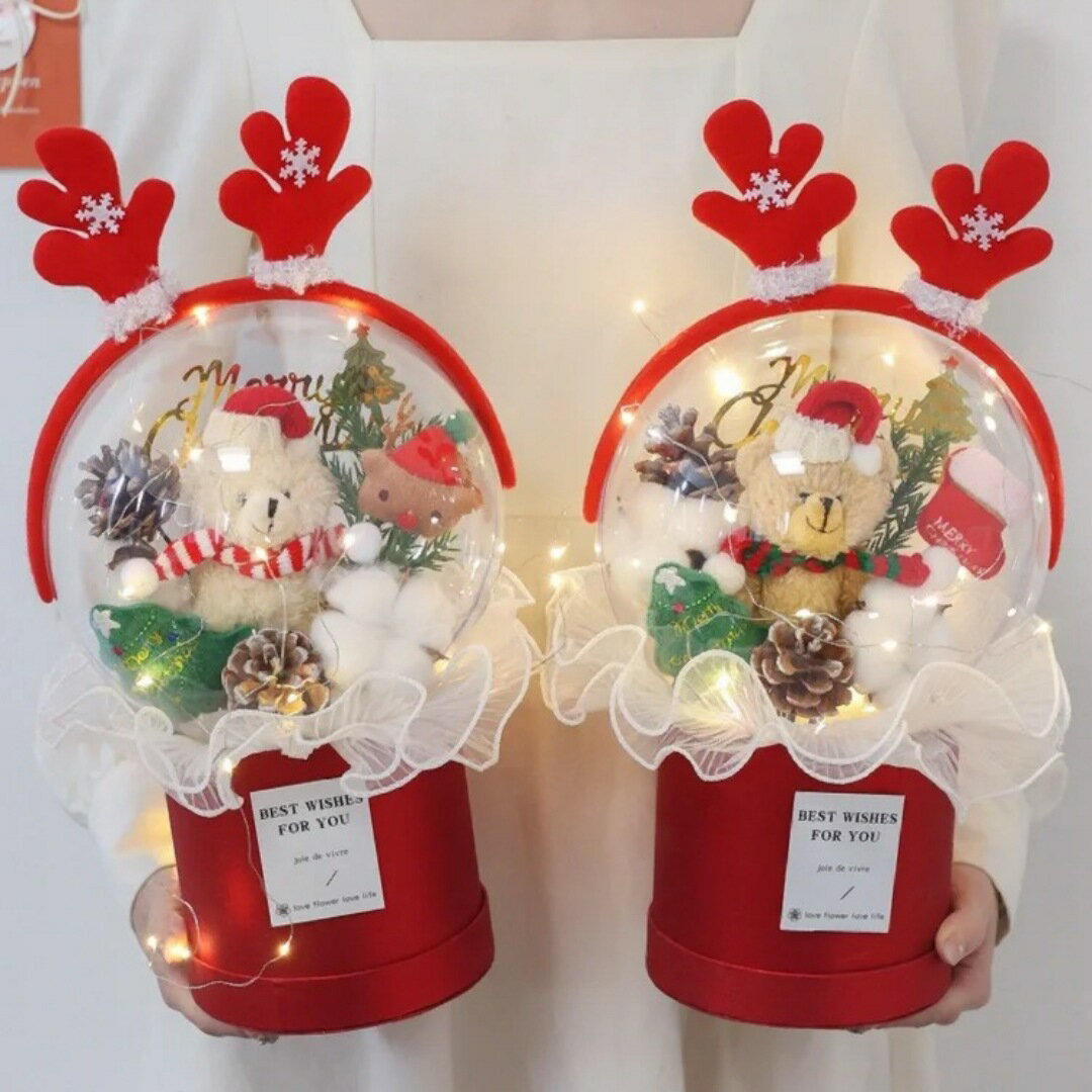 ぬいぐるみブーケ,ドールブーケ - ドールフラワーブーケクリスマスぬいぐるみクマの花束 - 写真豪華なお祝いのブーケ、卒業、誕生日、装飾用のクリエイティブベアブーケ