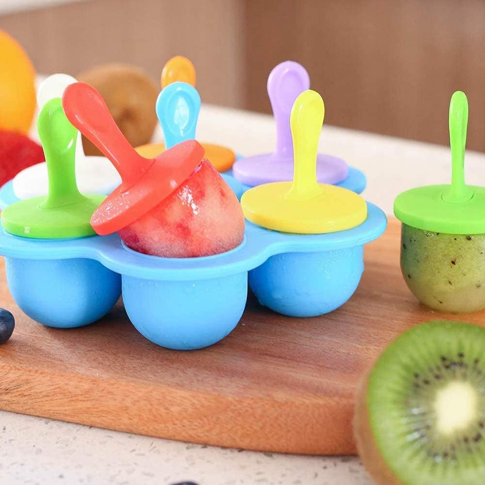 シリコーンアイスキャンデー型 アイス型メーカー 自家製離乳食の保存容器 アイスクリーム DIY型 製氷 かわいい 手作りスイーツ アイスキャンディー型 ブルー