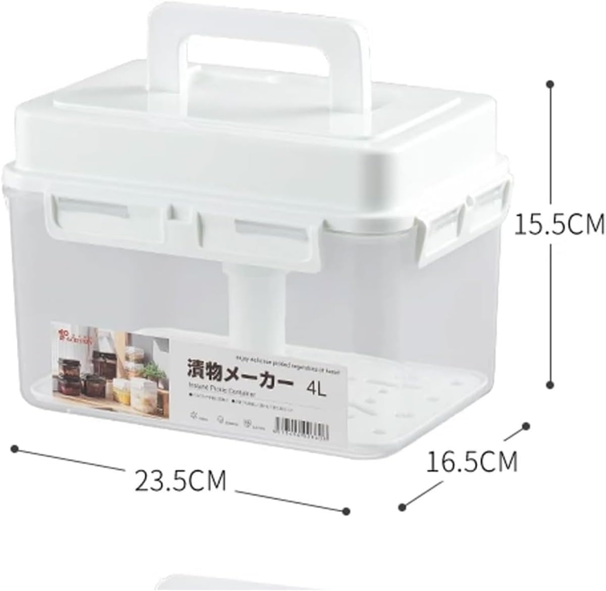 漬物 漬物器 漬け物 密封された瓶 加圧された 梅干し 耐熱 容器 大容量 保存容器 密閉容器 家庭用 ぬか漬け 浅漬け (5L/4L,とうめいしょく) 食品グレードのキムチ漬け瓶
