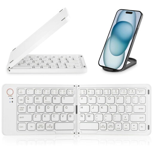 折りたたみ可能なBluetoothキーボード - ウルトラスリム、ポータブル、ポケットサイズ、67キーiOS Androidスマートフォンタブレットラップトップ用の充電式ワイヤレスフルサイズの旅行キーボード (緑) 折りたたみ可能なBluetoothキーボード - ウルトラスリム、ポータブル、ポケットサイズ、67キーiOS Androidスマートフォンタブレットラップトップ用の充電式ワイヤレスフルサイズの旅行キーボード (緑)