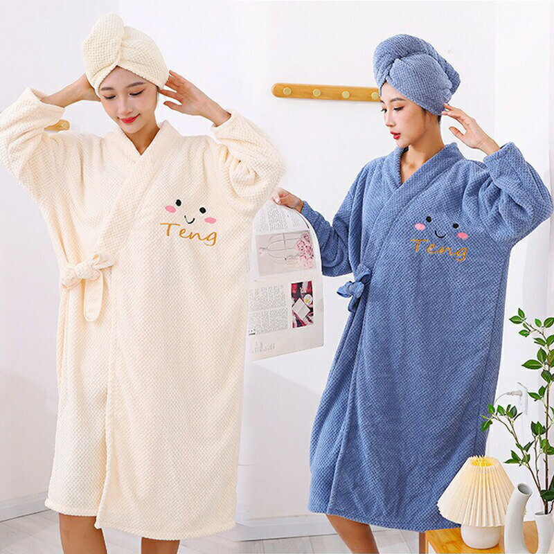 バスローブ レディース もこもこ 厚手 ワンピース かわいい セットアップ 長袖トップス タオル地 ママ ..