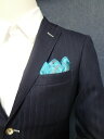 ポケットチーフ 挿すだけ 台紙 フィックスポン クラッシュ【博多織】【水色】【赤ライン】fixpon 差し込み式 送別 卒業式 入学式 入社式 結婚式 ブライダ...