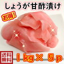 しょうが甘酢漬け　 固形量　1kg×5p 生姜本来の味を大切にした甘すぎないさっぱりっしたしょうが甘酢漬けですじんわりポカポカ冷え性対策！風邪の予防にも！デスクワーク、立ち仕事で手足が冷える方にもオススメです♪ お寿司や、巻きずし、ご飯など、 今話題の酎ハイに入れて、「ガリ酎」に♪ たっぷり1kg×5pのお届けです！