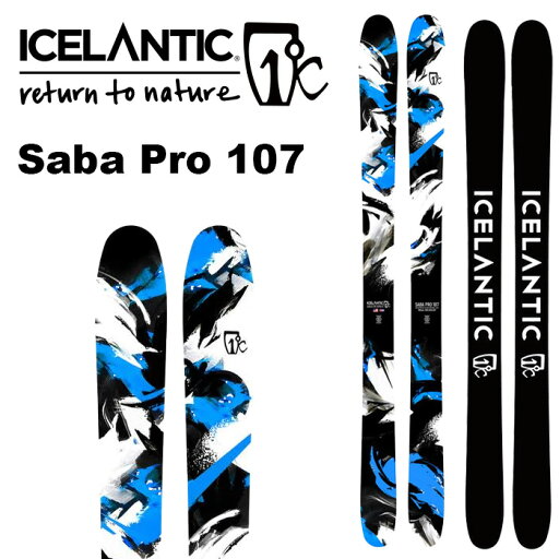 ICE LANTIC アイスランティック スキー板 Saba Pro 107 板単品 23-24 モデル ICE LANTIC アイスランティック スキー板 Saba Pro 107 板単品 23-24 モデル
