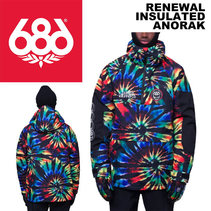 686 シックスエイトシックス ウェア RENEWAL INSULATED ANORAK GRATEFUL DEAD BLACK TIE DYE 23-24(2024)モデル ジャケット