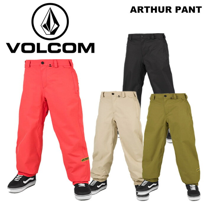 ARTHUR PANT Sizes: XXS, XS, S, M, L, XL, XXL Colors: BLACK, MOSS, KHAKIEST, ORANGE 私たちはアーサーと綿密な打ち合わせを重ね、彼の多彩なスタイルにマッチするシグネチャーパンツを開発しました。その結果、どんな地形や場所でもハングアップできるスノーボードパンツが完成。V-サイエンスの2レイヤー・シュプリーム・ツイルを使用したアウターは、透湿性に優れたライニング・システムとテープドシームにより、レトロな雰囲気の未来型パンツに仕上がっています。ゆったりとしたエルゴ・フィットは、アーサーのパンツを際立たせるギャザー入りのボトムスによって補完されています。 ・防水性／透湿性：10,000mm / 10,000gm ・V-Science 2-レイヤー ・*V-Scienceスプリームツイル（ノンフッ素DWR加工） ・V-Science透湿ライニングシステム ・クリティカルテープドシーム ・エルゴフィット ・Zip Techパンツ・ジャケット・インターフェイス ・メッシュ裏地のジッパー付きベンチレーション ・トリプル補強ライズ ・調節可能なインナーウエストバンド ・起毛トリコット裏地のハンドウォーマーポケット ・自己伸縮性ブーツ裾 ・レースフック付きブーツゲイター ・チケットリング ・バックポケット ・セリフVolcomパッチ ・アスリート、アーサー・ロンゴとのコラボレーションデザイン ※ご注意※ ・製造過程で細かいキズがつくことがあります。ご了承ください。 ・実店舗と在庫を共有しいるため、タイミングによって完売となる場合がございます。 ・モニターの発色によって色が異なって見える場合がございます。