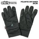 eb's エビス POLARTEC DRY INNER BK/BK ポーラテック ドライインナー インナーグローブ 25-26モデル