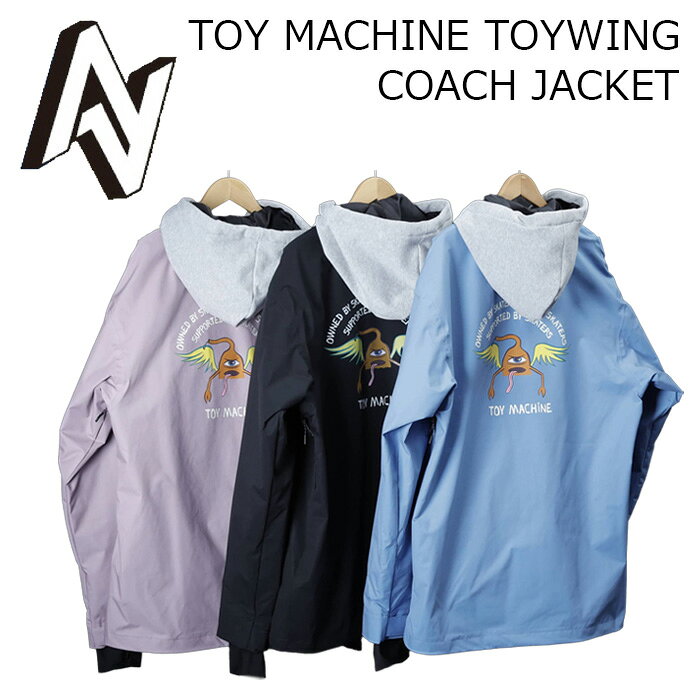 TOY MACHINE TOYWING COACH JACKET REGULAR FIT カラー : TOYWING-BLACK, TOYWING-BLUE, TOYWING-LILAC サイズ : XS, S, M, L, XL WATERPROOF : 10,000mm BREATHABLE : 8,000g/m&sup2;/24hr 2LAYER / SECTION SEAM SEALING / DUPONT&trade; / TEFLON&reg;COATING / 3-D CUTTING FIT サイドベンチレーション / ジャケットウエストゲーター / 脱着可能フード / ゴーグルポケット / カフゲーター / ICカードポケット / 裾ドローコード ※ご注意※ ・製造過程で細かいキズがつくことがあります。ご了承ください。 ・実店舗と在庫を共有しているため、タイミングによって完売となる場合がございます。 ・モニターの発色によって色が異なって見える場合がございます。