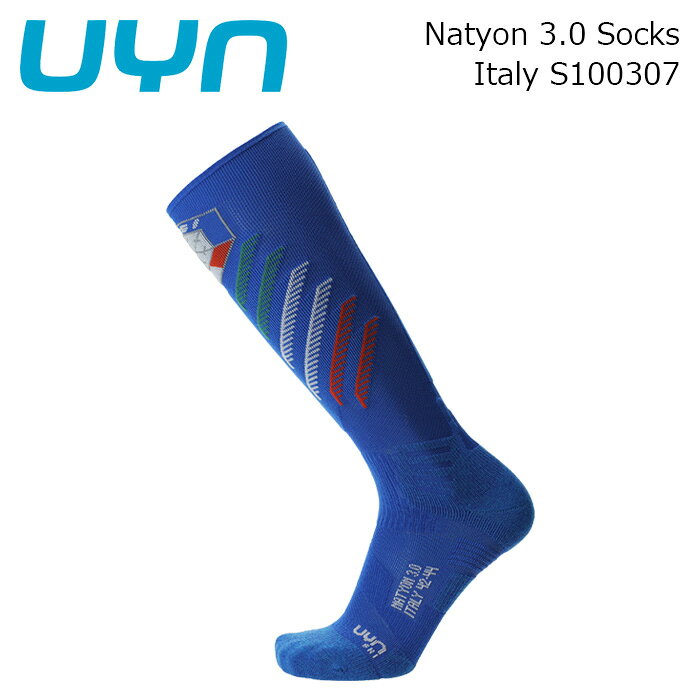 Natyon 3.0 Socks Italy カラー : T035-Italy サイズ : 35/38, 39/41, 42/44, 45/47 DESCRIPTION The Natyon 3.0 ski socks offer superior support and performance thanks to Zerocuff technology. The Shockwave system optimizes shock absorption, while Cool Air Flow technology maintains the ideal microclimate for the feet, even in the coldest conditions. DETAILS -Dynamic wave design for optimal support -Zerocuff&trade; technology for high performance -Shockwave system for advanced protection and shock absorption -Pressure distribution along strategic 3D lines -Cool Air Flow technology to maintain the ideal microclimate around the feet COMPOSITION POLYAMIDE 88% ELASTANE 6% POLYPROPYLENE 6% ※ご注意※ ・製造過程で細かいキズがつくことがあります。ご了承ください。 ・実店舗と在庫を共有しているため、タイミングによって完売となる場合がございます。 ・モニターの発色によって色が異なって見える場合がございます。 【返品交換不可商品】