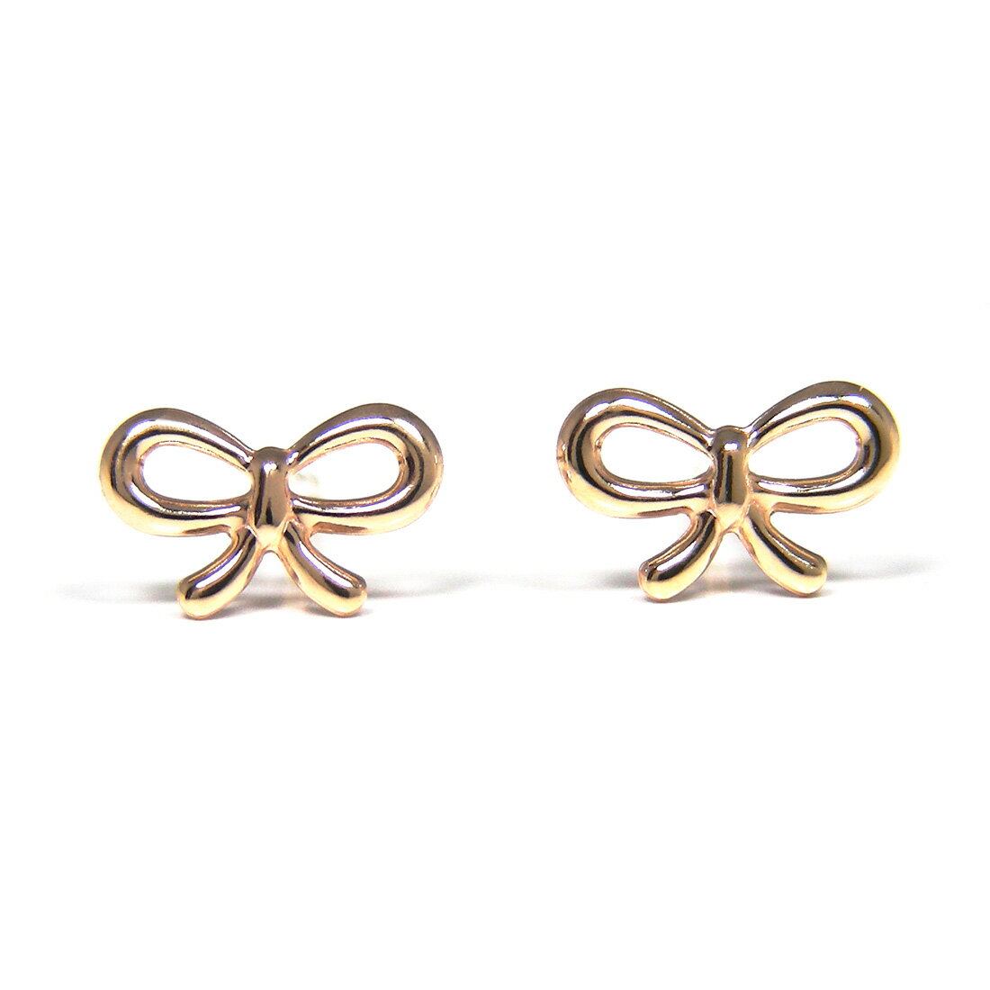 リボン りぼん ピアス K10YG 10k 10金 イエロー ゴールド 【プレゼント ギフト】 ▼