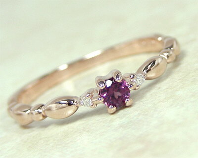 ロードライトガーネット リング ダイヤモンド K10PG 【プレゼント ギフト】 ▼