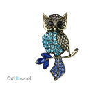ブローチ ストールピン/キラキラふくろうブローチ レディース 春 夏 秋 冬 ふくろう owl ストーン キラキラ ゴールド スカーフピン ストールピン スカーフ留め ワンポイント ギフト プレゼント おしゃれ uvケア 母の日 敬老の日 卒業式 入学式 カジュアル メール便送料無料