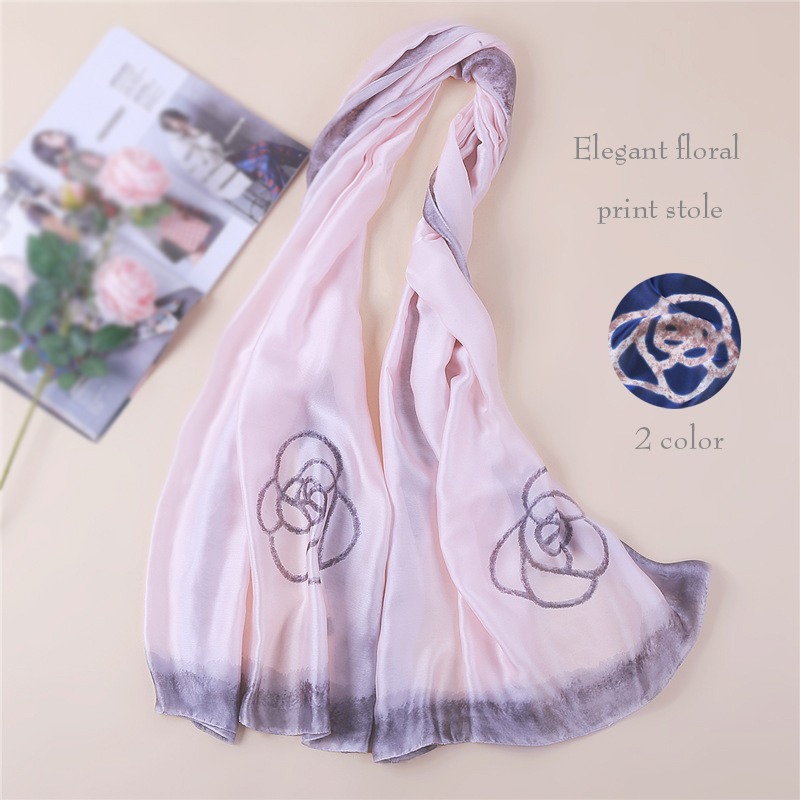 ストール/エレガントなバラ柄大判ストール 結婚式 レディース 薄手 春 夏 春夏 夏物 秋 冬 秋冬 ショール 大判 バラ ローズ 薔薇 冷房対策 プレゼント uv ピンク ネイビー 紺色 ストール uvケア 母の日 敬老の日