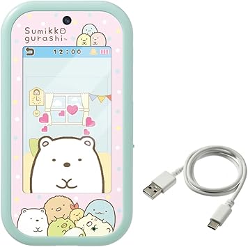 大きな画面で世界が広がる! すみっコスマホワイド タカラトミー(TAKARA TOMY) ホンモノみたいなすみっコスマホが、大画面になって新登場！ すみっコのお世話や、カメラ、音声認識など72種類のアプリを搭載。 軽くて薄い充電式！・大きな画面にあそびがいっぱい！　4.0インチの大画面に憧れのスマホ遊びが盛りだくさん。・アプリは全部で72種類！　アプリストアから好きなアプリを選んでダウンロードし、自分好みのカスタマイズが可能。・すみっコたちのお世話　なでなでしたり、おきがえしたり、すみっコのおせわをしてなかよしどアップ！・カメラ　ゆがみカメラ、いろがえカメラ、かぶりものカメラなど、撮影自体が楽しくなるエフェクトを多数搭載！インカメラとアウトカメラ、2つのカメラで自撮りも通常撮影も！・動画撮影と編集　うごくスタンプやおんがくをつけてオリジナルのショートムービーを作ろう！動画をとうこうするとハートがもらえるかも！・初搭載の音声操作　あなたの声でスマホが操作できる！　「しろくまにでんわをかけて」と話しかけると、画面にしろくまが！他にも、おんせいカメラ、アプリをひらく、日本語を英語に翻訳するなど、音声に反応する新機能！・すみっコタウン　自分だけの街が作れちゃう！作った街にすみっコたちがやってくるよ。・すみっコのアニメやマンガ　日替わりですみっコのアニメが楽しめます。すみっコのマンガもよめるよ。その他にも、すみっコとメッセージのやりとりや、お買いものが楽しめるショップなど、楽しいアプリが盛りだくさん！ 5