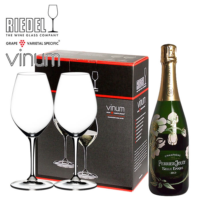 【送料無料】 ペリエ・ジュエ　ベル・エポック & リーデル・ヴィノム・シャンパングラスギフト （泡1、グラス2） ワイン ギフト 結婚祝 誕生日 プレゼント シャンパン ギフトセット 女性 お酒