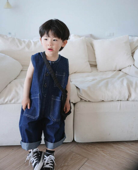 「＼50%OFFクーポンで3,108円／」デニムサロペット キッズ オールインワン デニム サロペット 男の子 女の子 ロングパンツ オーバーオール パンツ 子供服 ガールズ ボーイズ カジュアル ジュニア 春 夏 秋 韓国風 可愛い 子ども服 お出かけ