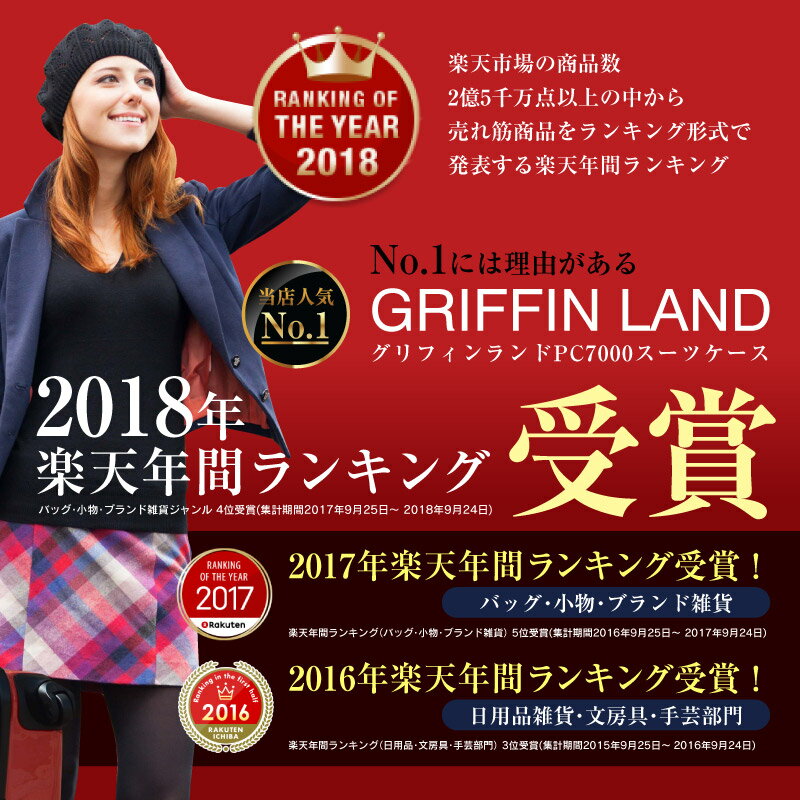 スーツケース Sサイズ キャリーケース キャリーバッグ GRIFFINLAND PC7000 S 旅行カバン フレームタイプ 小型 おすすめ かわいい 安い ビジネス 軽量 一人旅 あす楽対応 海外 国内 旅行 キャッシュレス 5%還元 女子旅