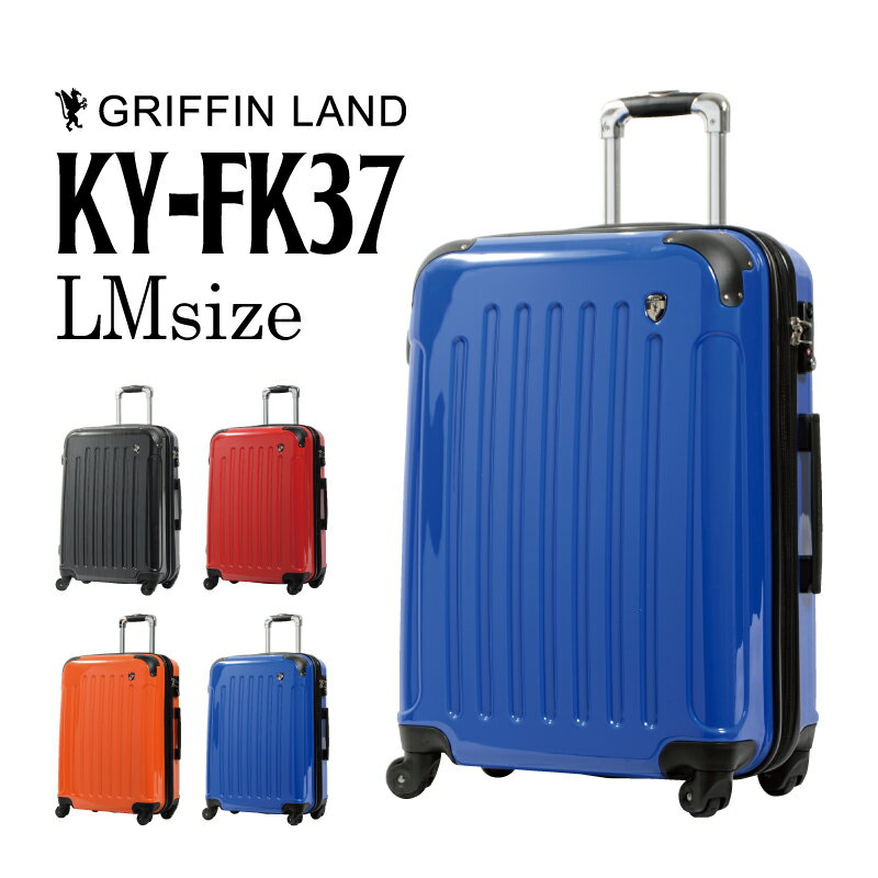 GRIFFINLAND スーツケース Lサイズ LMサイズ キャリーケース キャリーバッグ 鏡面 軽量 ファスナータイプ KY-FK37 大型 旅行カバン 安い 海外 国内 旅行 キャッシュレス 5%還元 おすすめ かわいい 女子旅