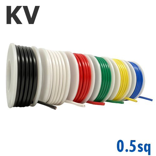 電線6色セット KV 0.5SQ ボビン付き 各色3m 100V 黒,白,赤,緑,黄,青 AWG22 通信機器用ビニル電線 FKK...