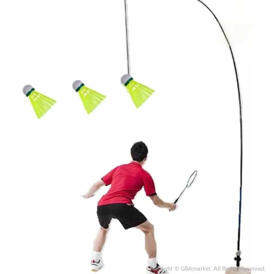 室内バトミントン 自動リターン バドミントン 一人 練習 自動バックバトミントン バドミントントレーナー ポータブル伸縮弾性ロッド 安定したベース 高さ調整可能 3つバドミントン付属 初心者 練習用 セット 自分1人でも練習 バドミントン