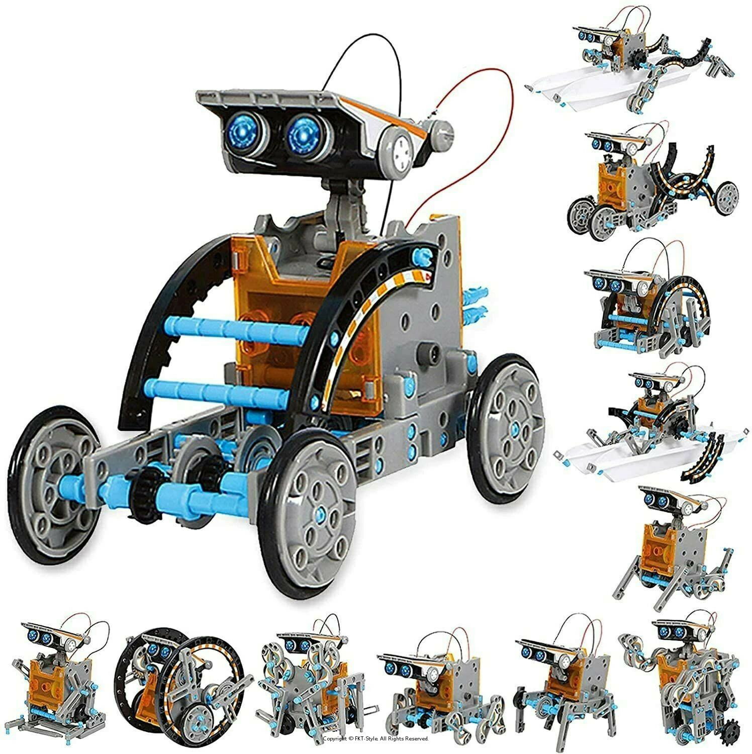 ロボットおもちゃ ソーラーロボットキット キッズ 科学玩具 12種類ロボット DIY知育玩具キット 組み立て式 科学実験 8-12歳以上の子供に適用 太陽光発電