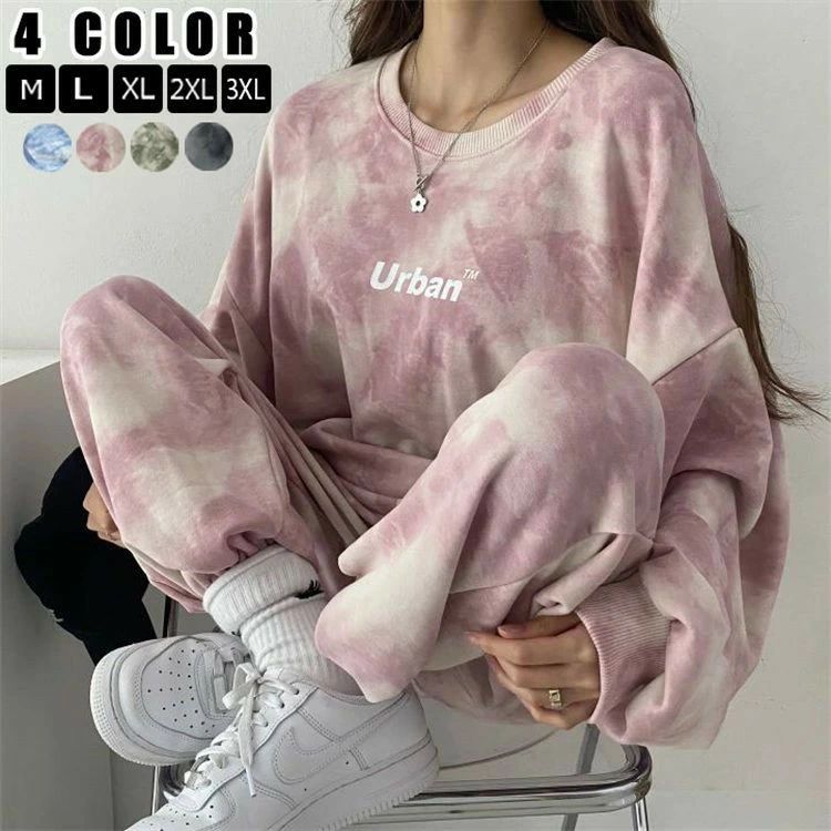 セットアップ レディース 春 秋 冬 上下セット 2点セット tシャツ スウェット 長袖 ゆったり 裏起毛 裏ボア ロング丈 部屋着 パジャマ ロングパンツ トップス お尻が隠れる ゆる ゆったり 大きいサイズ 体型