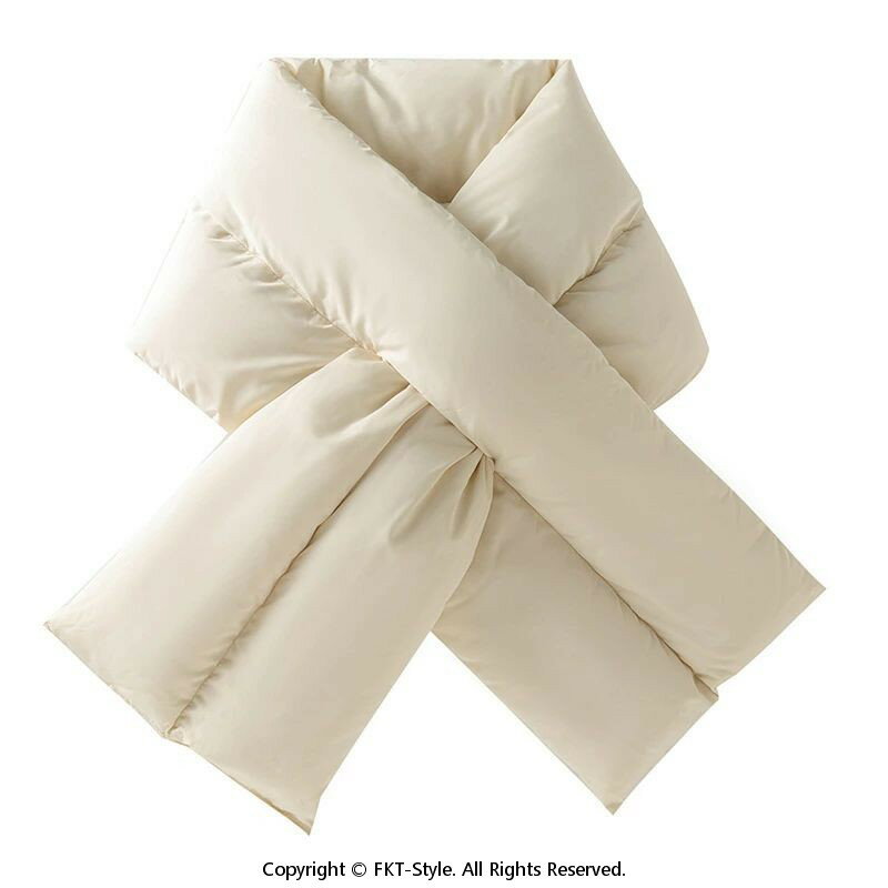 レディース 冬用 保温スカーフ シルクコットン 詰め物 パファースカーフ 無地 ネックウォーマー 日常生活 アウトドア用 ファッショナブルで軽い高級レディーススカーフ、高級韓国スタイル、防風、多用途、シンプルなネックスカーフ