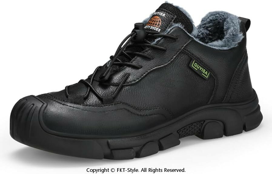 作業靴 安全靴 ハイカット ボア付き 裏起毛 冬用 メンズ つま先保護 鋼先芯入り 暖かい 疲れない 防滑 防水 踏み抜き防止 滑り止め 耐衝撃性と耐パンク性を備えたスチールトゥシューズ