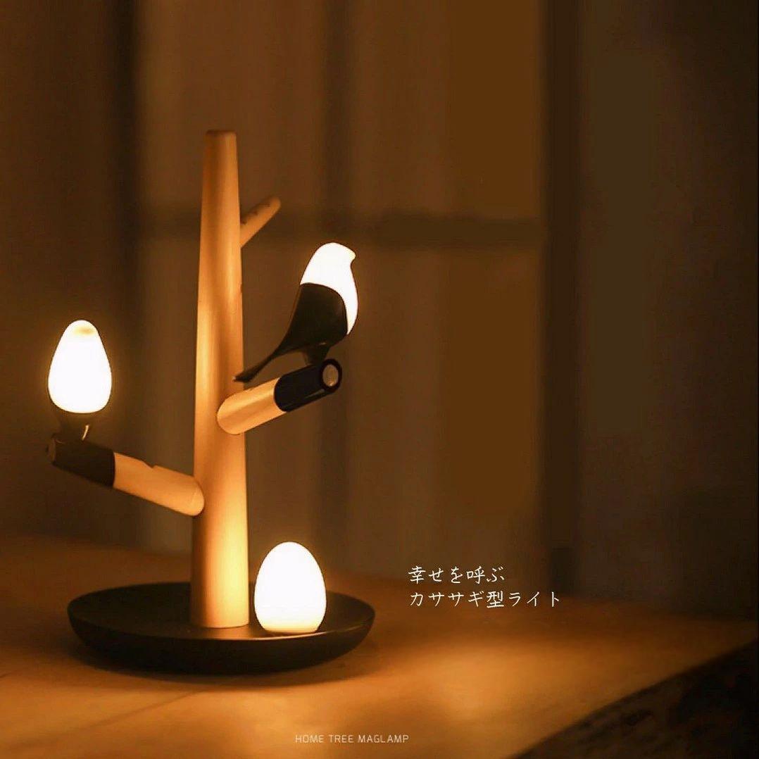 間接照明 おしゃれ 寝室 LED テーブルランプ アンティーク 北欧 ツリー 木製 かわいい タッチセンサー ..