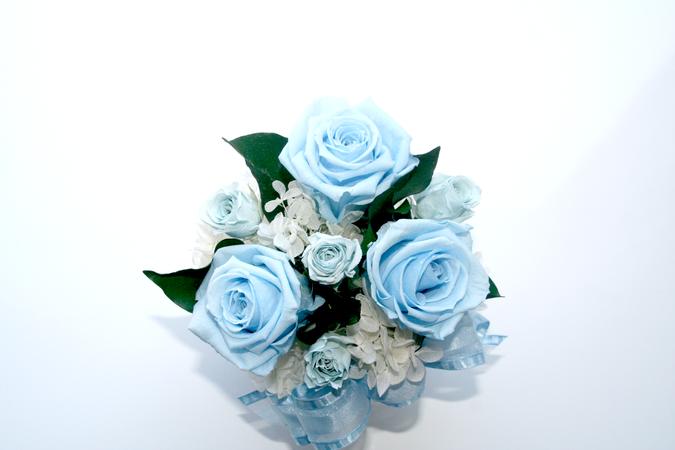 エリーゼ ブルー プリザーブドフラワー ギフト ブリザードフラワー フラワーギフト ブリザーブドフラワー お見舞い お悔み ブルー ギフト