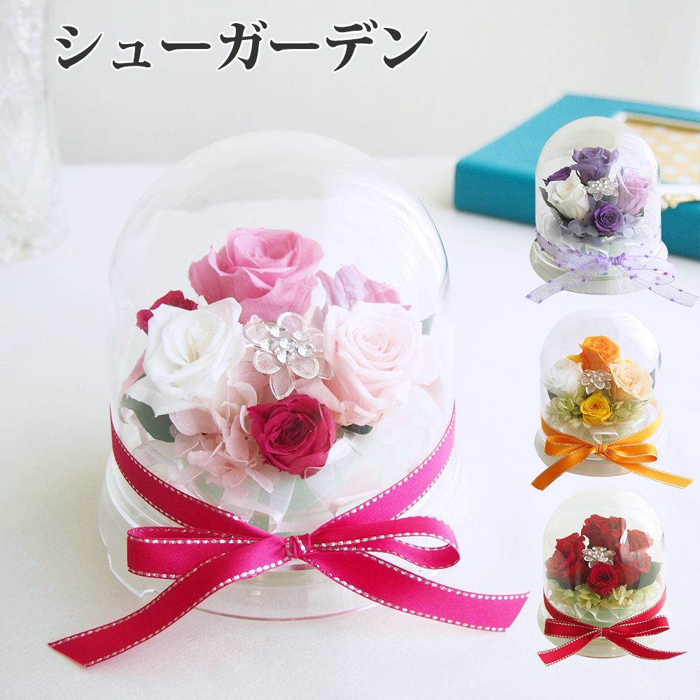 プリザーブドフラワー ドーム ケース入り バラ 薔薇 ブリザードフラワー アレンジ 誕生日 プレゼント ギフト シュー…