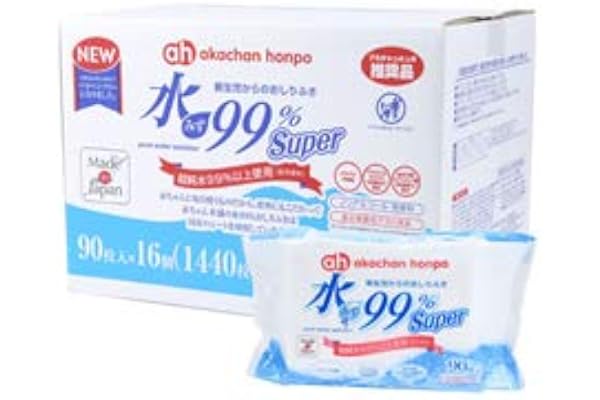 アカチャンホンポ 水99%Super 新生児からのおしりふき 90枚×16個