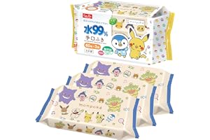 レック monpoke モンポケ 純水99% 手口ふき 60枚 × 3個 / 日本製/無添加/弱酸性/保湿成分茶葉エキス配合/ポケモン