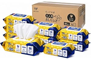 【介護のプロ推薦】流せる大人用おしりふき 厚手 80枚×9個 ノンアルコール 無香料 肌に優しい トイレに流せる 介護用おしりふき (9個セット) | 厚手シートでやさしく拭き取り, 使用後はトイレに流せる, ノンアルコール・無香料,大人 厚手おしりふき,トイレに流せるおし