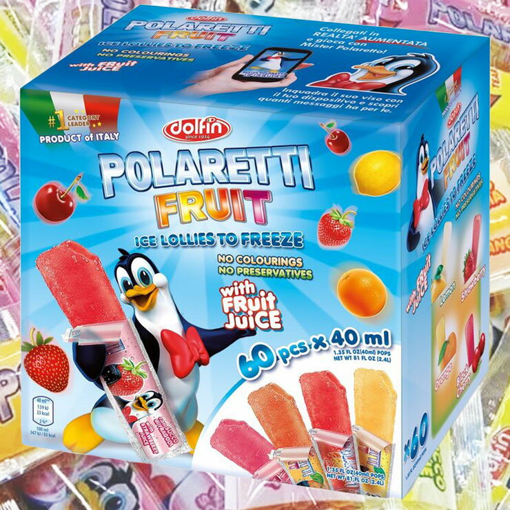 ポラレッティ フルーツ 60本入り Polaretti Fruit Ice Lollies To Freeze 60pc アイスクリーム フルーツ味 アイスキャンディー 氷菓 季節のフルーツ フルーツデザート フルーツフレーバー フルーティーな味わい ヘルシーなスイーツ お菓子 詰め合わせのサムネイル