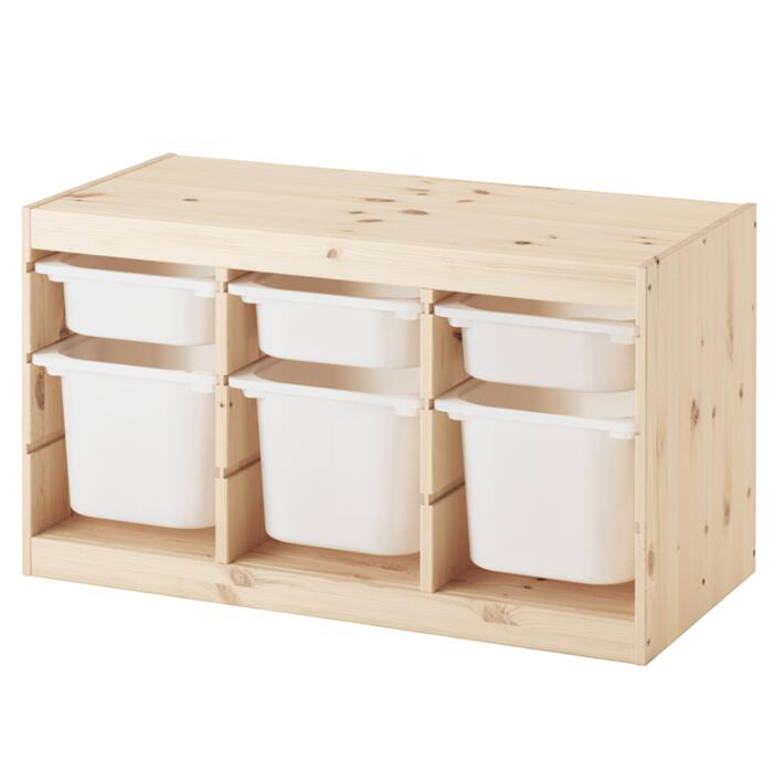 【IKEA/イケア】 TROFAST トロファスト 収納コンビネーション 収納棚 収納ボックス バーチ材合板 ホワイト お片付け キッズ こども
