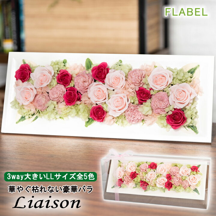 【あす楽15時】プリザーブドフラワー Liaison 壁掛け ケース入り フレーム 大きい バラ 花 結婚祝い 新築祝い 退職祝い 誕生日 プレゼント 母 祖母 女性 友人 ブリザードフラワー ギフト 周年祝い 贈り物 還暦 古希 喜寿 米寿 傘寿 お祝い 結婚記念日 送料無料