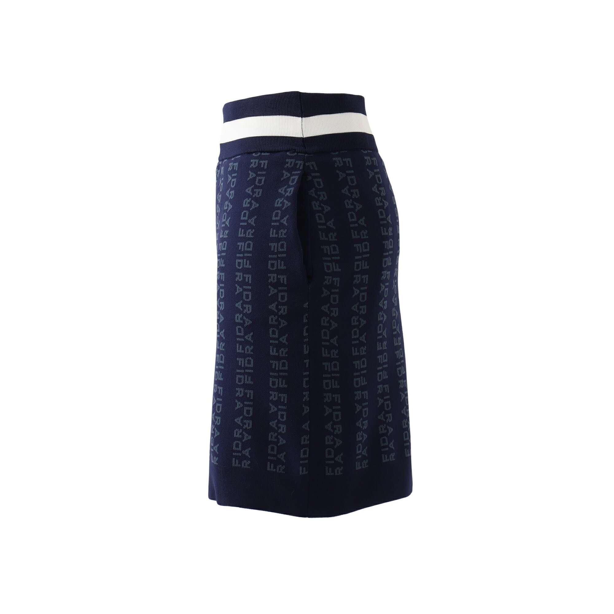 【送料無料】 FIDRA ゴルフウェア 総柄ニットスカート 薄手 ダブルジャガーニット 軽量 ロゴラインパターン ウィメンズ ベージュ FD5UUC17