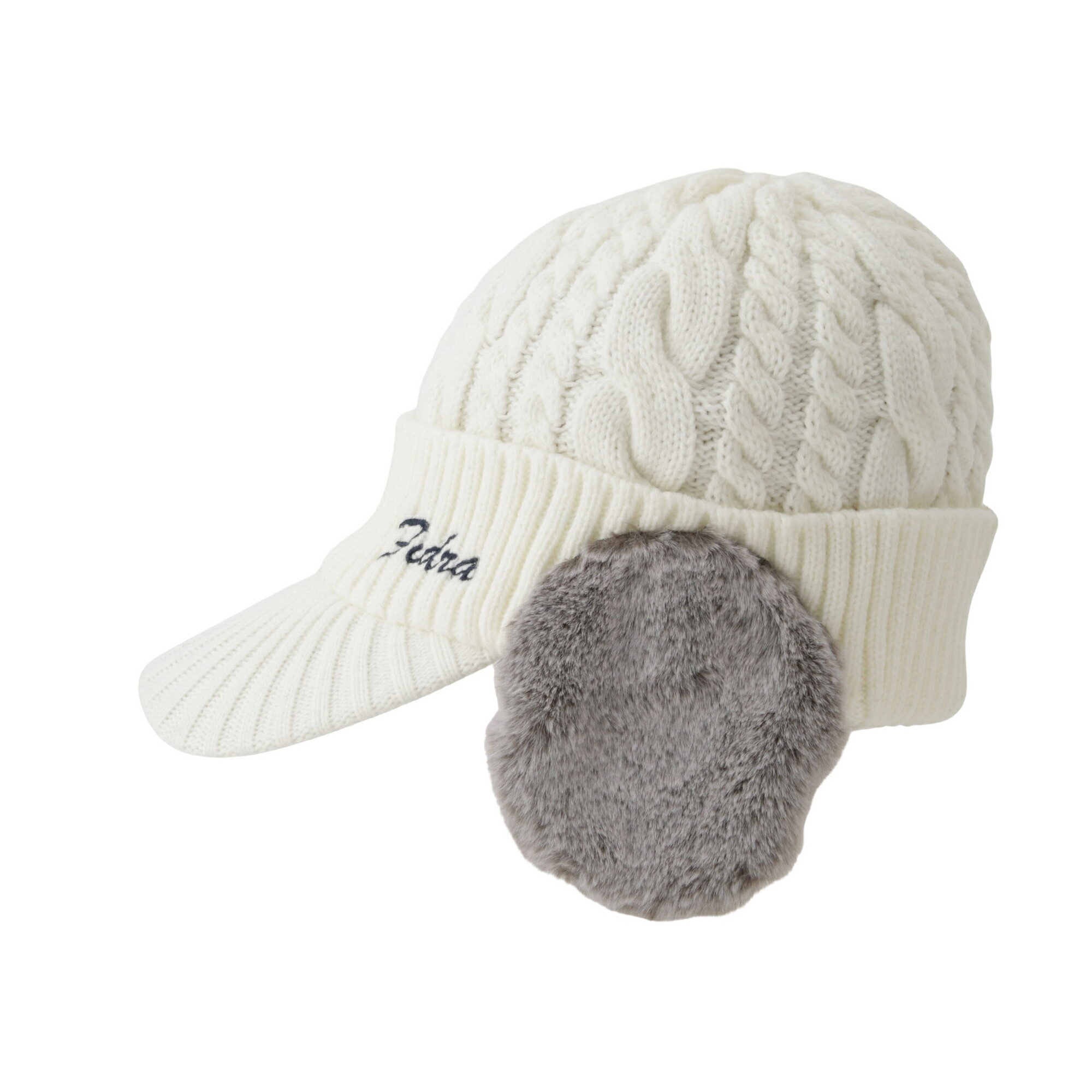 【期間限定 10%OFF】【送料無料】 FIDRA ゴルフ ケーブルニットキャップ 耳当て 防寒 ウィメンズ グレー FD5UWA05