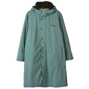 FIRSTDOWN ファーストダウン メンズ 保温 撥水 防風 耐水圧10000mm ベンチコート アルミプリント 中綿 ボアフード ロング丈 ロングコート テフロン加工 オールウェザー サスティナブル ブランド 正規品【C2H】