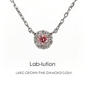 ラボグロウン ピンクダイヤモンド 0.05ct プラチナ ネックレス ［Lab-lution 005］人工ダイヤモンド CVD SDGs Halo ネックレス≪※FLAGS発行クーポン対象外アイテム≫