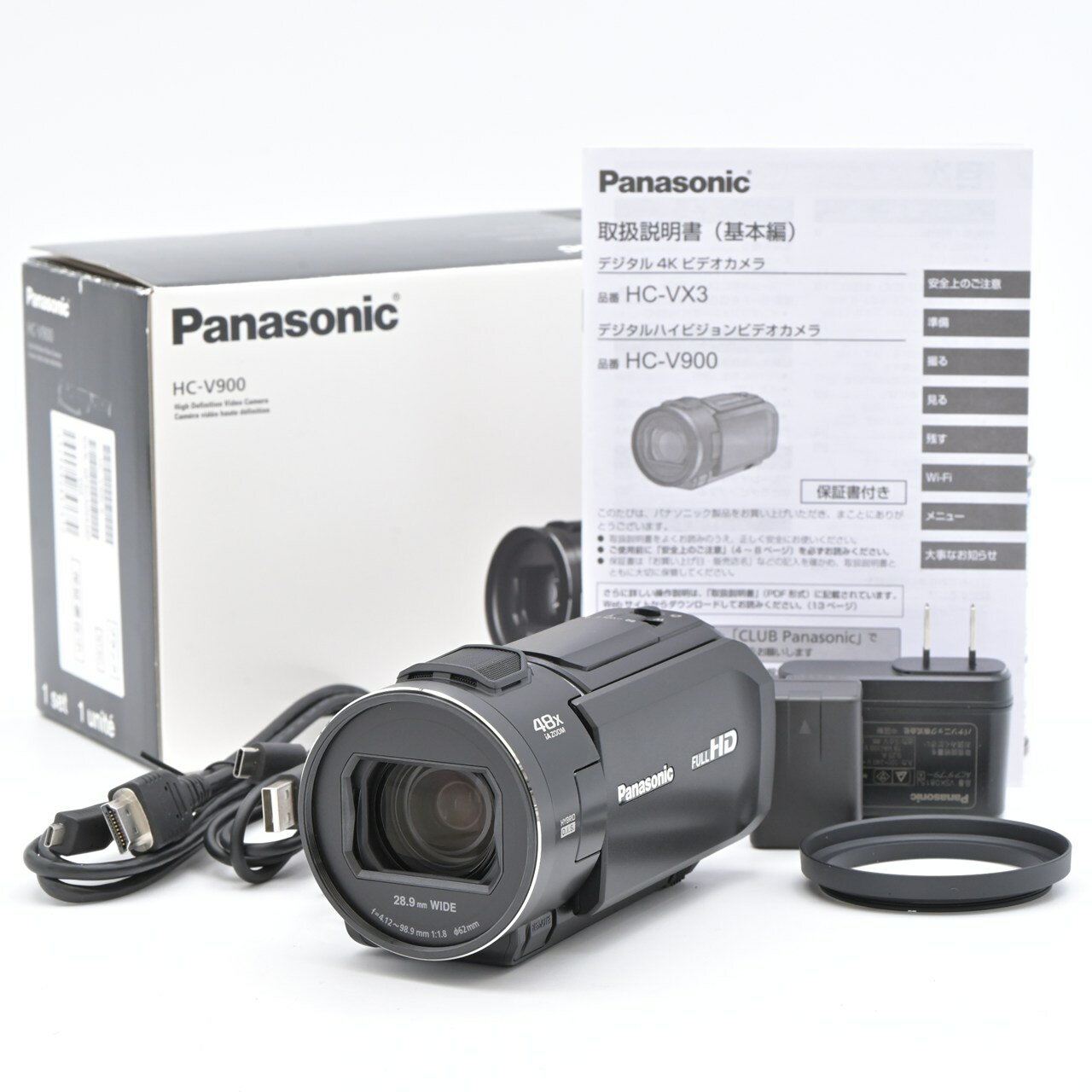 Panasonic パナソニック HC-V900-K ビーズブラック ビデオカメラ【中古】