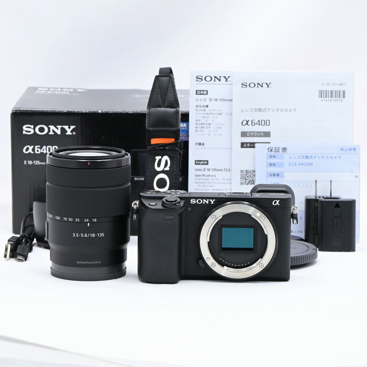 ソニー SONY α6400 高倍率ズームレンズキット ブラック ILCE-6400M ミラーレス一眼レフカメラ【中古】