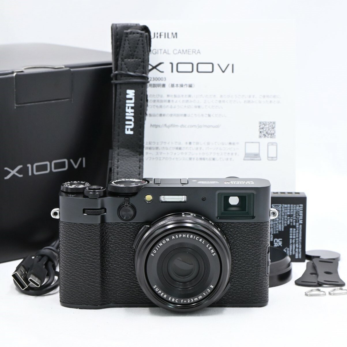 フジフイルム FUJIFILM X100VI ブラック コンパクトデジタルカメラ【中古】
