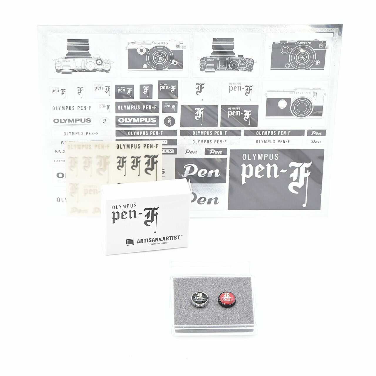 OLYMPUS オリンパス PEN-F ARTISAN&ARTIST* オリジナルレリーズボタン ステッカー アクセサリ【新品】